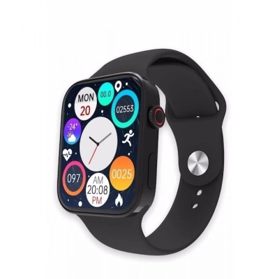ÇOK SATAN Konuşma Özellikli Smart Watch 7 Akıllı Saat Su Geçirmez Yan Tuşlu Köşeli Yeni Alüminyum Kasa (siyah)