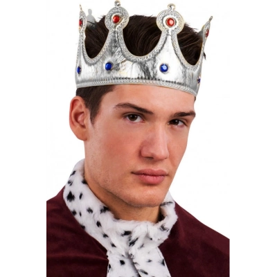 ÇOK SATAN Kral Tacı Gümüş Renk Kumaş Malzeme Yetişkin Boy