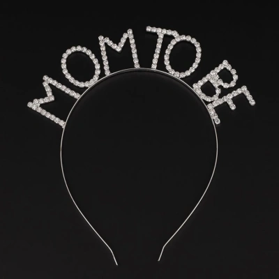 ÇOK SATAN Kristal Taşlı Gümüş Renk Mom to Be Tacı Anne Tacı