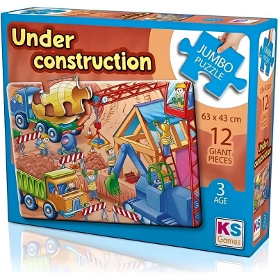 ÇOK SATAN KS Games Under Construction Jumbo 12 Parça Puzzle