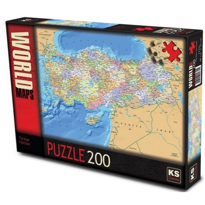 ÇOK SATAN KS Puzzle 200 Parça Türkiye Siyasi Haritası