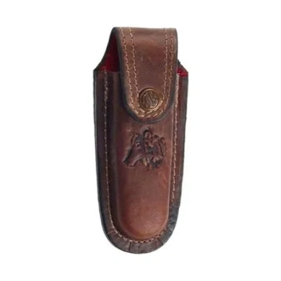 ÇOK SATAN Kurt Figürlü Hakiki Deri Çakı Kılıfı No:3, 13 x 4 cm - Kemerlikli