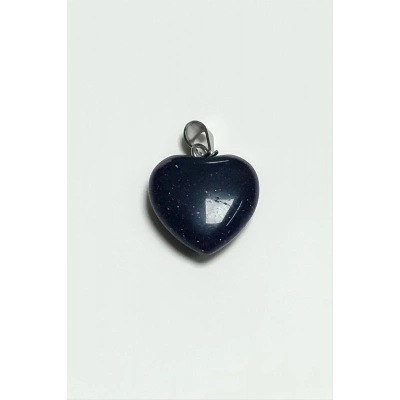 ÇOK SATAN Lacivert Yıldız Kalpli Doğaltaş Kolye Ucu Küçük 1,5 cm