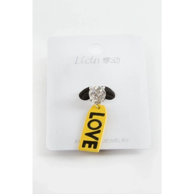 ÇOK SATAN Love Yazılı Tek Taş Lastikli Toka