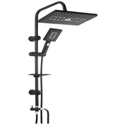 ÇOK SATAN Lüks Robot Duş Seti Mat Siyah Dikdörtgen | Çok Fonksiyonlu Yağmur Robot Duş Sistemi Siyah