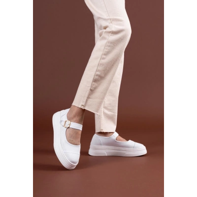 Lunni Beyaz Keten Spor Ayakkabı