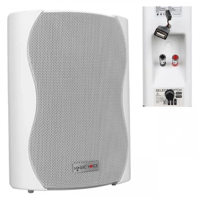 Magicvoice F-lhy5s 5.25 (13.5 Cm) Hat Trafolu Duvar Tipi Sütun Hoparlör (20w Rms / 180w Peak - Mp3 Usb Uyumlu) - Beyaz
