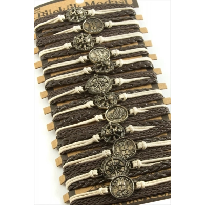 ÇOK SATAN Metal Aparatlı Vinlex Deri Bileklik