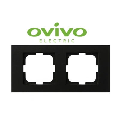 ÇOK SATAN Metalik Siyah İkili Çerçeve Grano - Priz ve Anahtar İçin Uyumlu Çerçeve