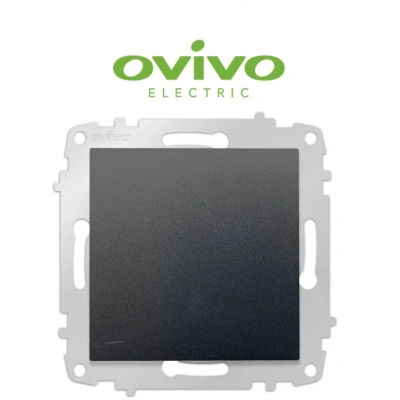 ÇOK SATAN Metalik Siyah Tekli Anahtar Çerçevesiz Grano - Priz ve Anahtar İçin Uyumlu Çerçeve