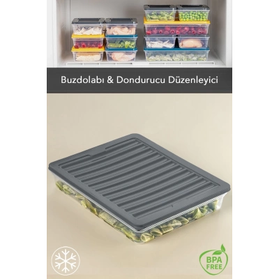 ÇOK SATAN Mikrodalga Uyumlu Saklama Kabı Erzak Kabı Antrasit 1 X 2400ml