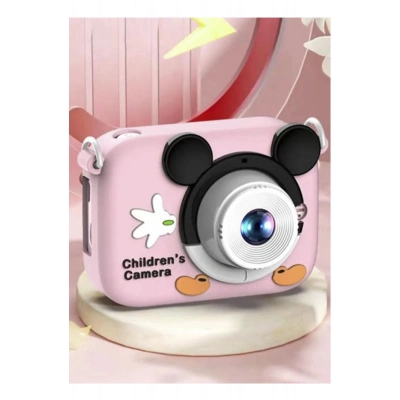 ÇOK SATAN Mini 1080p Hd Çocuk Kamera Dijital Fotoğraf Makinesi 2.0 Inç Ekran 5 Adet Oyun Pembe