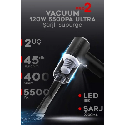 ÇOK SATAN Mini Vakumlu Type C Şarjlı Araç Süpürgesi El Süpürgesi Şarjlı Çok Fonksiyonlu 5500 Pa
