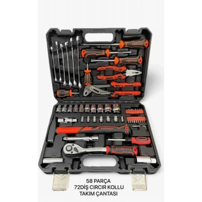 ÇOK SATAN Model 58 Parça Lokma Anahtar Takımı 1-2 Ve 1-2 El Aletleri Seti 58 Parça