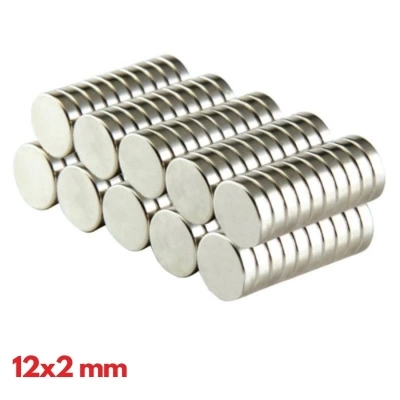 ÇOK SATAN N35 12x2 Mm Neodyum Mıknatıs 100 Adet, Yuvarlak, Nikel Kaplamalı Kaliteli Ve Dayanıklı Ürün