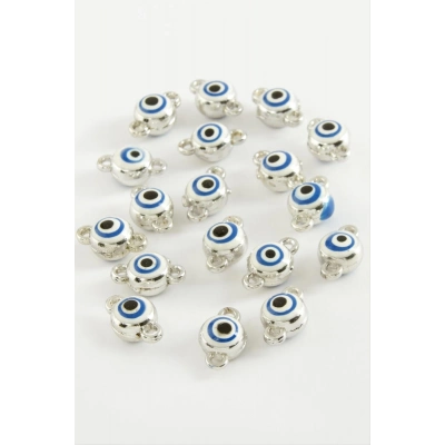 ÇOK SATAN Nazar Çift Kulplu Mineli Bileklik ve Kolye Ucu Aparatı 1 Adet