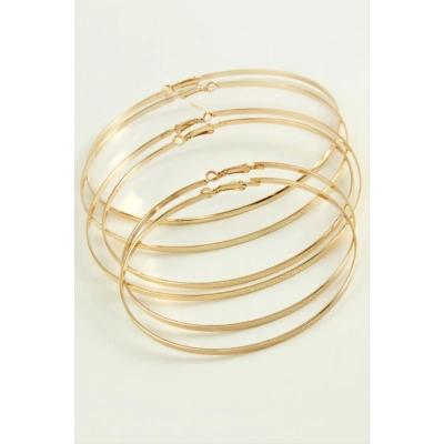 ÇOK SATAN Noktalı Metal Halka Küpe 6 Adet