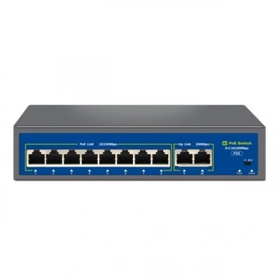 Novacom Nvc-hıf0820fbl-c 8+2 Port 120w 10/100mbps Poe Switch (250m Extend Modlu)