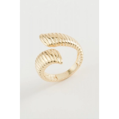 ÇOK SATAN Oval Çizgili Metal Yüzük