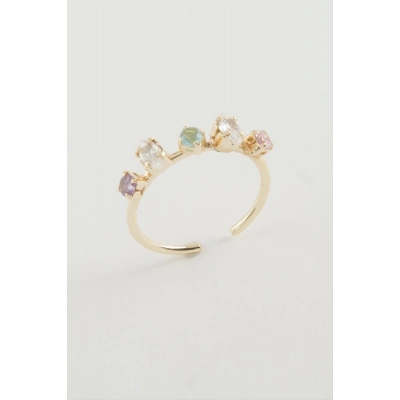 ÇOK SATAN Oval Renkli Taşlı Yüzük