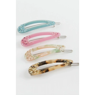 ÇOK SATAN Oval Taşlı Klipsli Toka