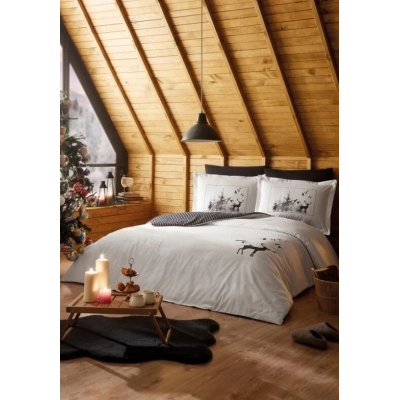 ÇOK SATAN Özdilek Çift Kişilik Ranforce Nevresim Takımı Natural Leza Gri