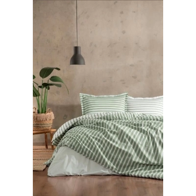 ÇOK SATAN Özdilek Çift Kişilik Ranforce Nevresim Takımı Trioline Yeşil