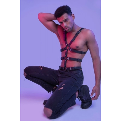 ÇOK SATAN Özel Tasarım Deri Erkek Fantazi Harness 1163