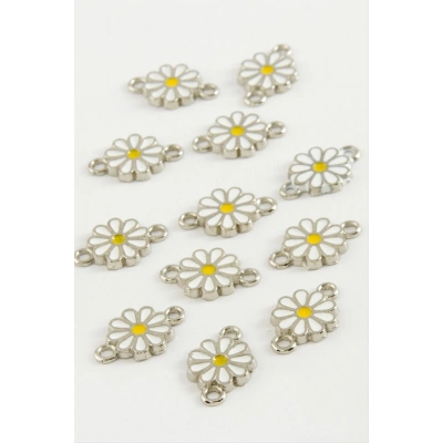 ÇOK SATAN Papatya Çift Kulplu Mineli Bileklik ve Kolye Ucu Aparatı 1 Adet