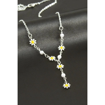 ÇOK SATAN Papatya Mineli İnci Y Kolye