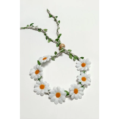 ÇOK SATAN Papatya Örgülü Yapraklı Taç