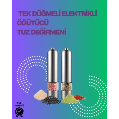 ÇOK SATAN Paslanmaz Çelik Otomatik Baharat Öğütücü Pille Çalışan Tek Tuşlu Kullanım