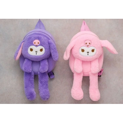 Peluş Işıklı Oynar Kulaklı Kuromi Sırt Çantası