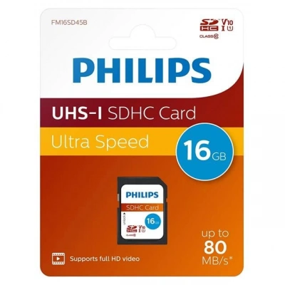 Philips 16gb Ultra Hızlı 80mb/s Uhs-ı Sdhc Hafıza Kartı (fm16sd45b/00)