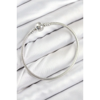 ÇOK SATAN Pirinç Charm Topcuk Model Gümüş Renk Kadın Bileklik