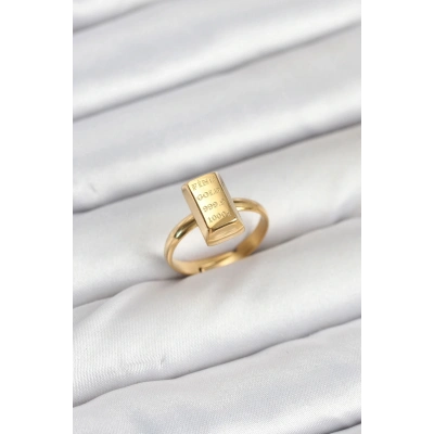 ÇOK SATAN Pirinç Gold Renk Külçe Altın Model Kadın Yüzük