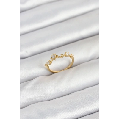 ÇOK SATAN Pirinç Gold Renk Manifest Kadın Yüzük