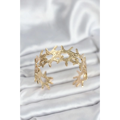 Pirinç Gold Renk Vintage Kadın Bileklik