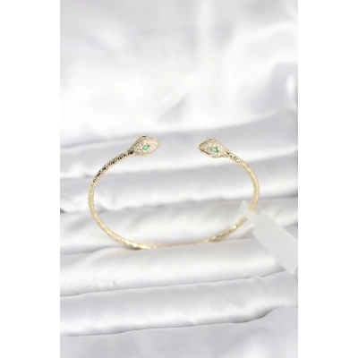 Pirinç Gold Renk Yılan Model Bileklik