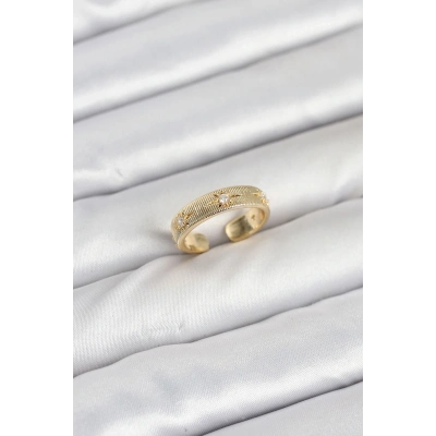 ÇOK SATAN Pirinç Gold Renk Zirkon Taşlı Kutup Yıldızı Model Kadın Yüzük