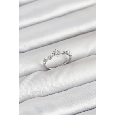 ÇOK SATAN Pirinç Gümüş Renk Manifest Kadın Yüzük