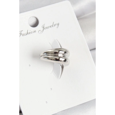 ÇOK SATAN Pirinç Halka Model Gümüş Renk Sağ Kıkırdak Küpe