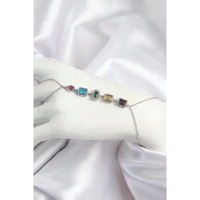 ÇOK SATAN Pirinç Renkli Zirkon Taşlı Model Gümüş Renk Şahmeran