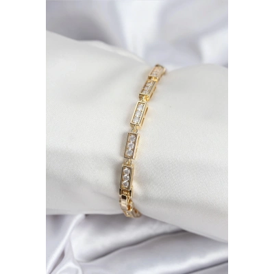 ÇOK SATAN Pirinç VIP Seri Gold Renk Parçalı Model Kadın Bileklik