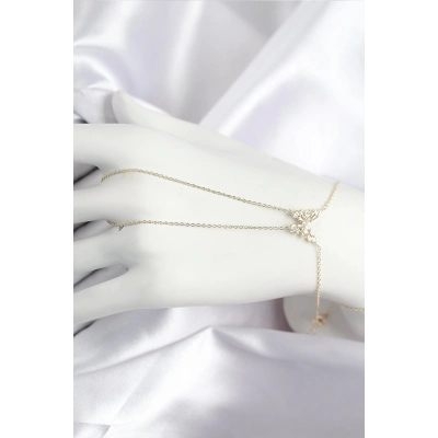 ÇOK SATAN Pirinç Zirkon Taşlı Kelebek Model Gold Renk Şahmeran