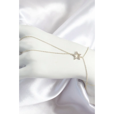 ÇOK SATAN Pirinç Zirkon Taşlı Yıldız Model Gold Renk Kadın Şahmeran