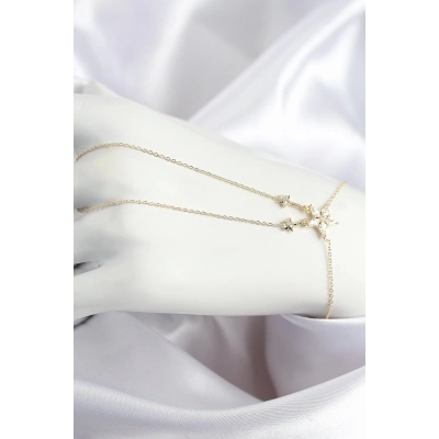 ÇOK SATAN Pirinç Zirkon Taşlı Yıldız Model Gold Renk Şahmeran