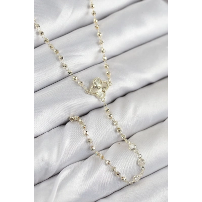 ÇOK SATAN Pirinç Zirkon Taşlı Yonca Model Gold Renk Kadın Y Kolye