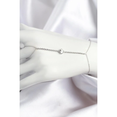 ÇOK SATAN Pirinç Zirkon Taşlı Yonca Model Gümüş Renk Şahmeran