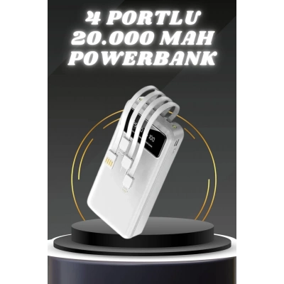 ÇOK SATAN Powerbank Şarj Cihazı 4 Çıkışlı 20.000 MAH Powerbank Kompakt Yüksek Kapasiteli Hızlı Şarj